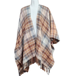 Universal Thread‎ Kimono Wrap Shaw One Size Warm Flowy Open Front Plaid Classic